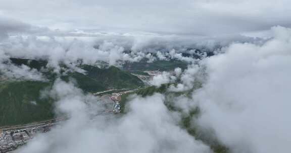 玉树航拍 玉树城区全景