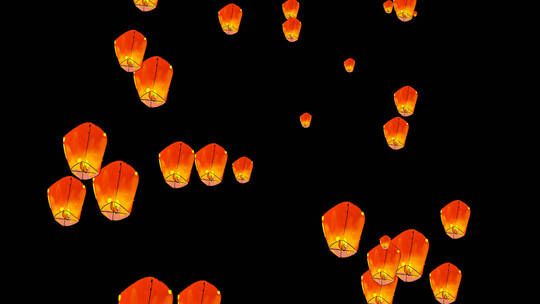 孔明灯灯笼视频素材有通道