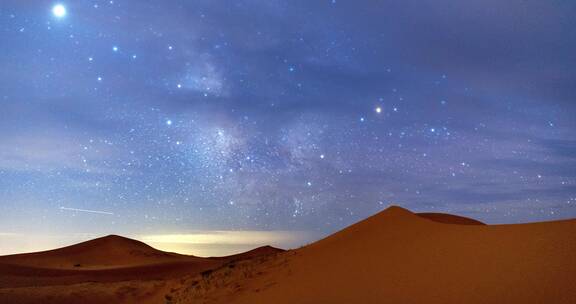 内蒙古沙漠银河星空