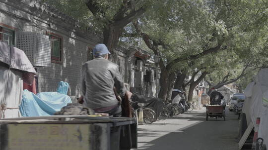 秋天胡同 逆光胡同街道