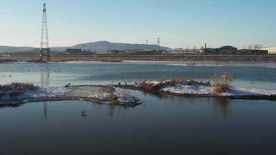 航拍雪景 唯美冬日空镜 立冬 冬至节气