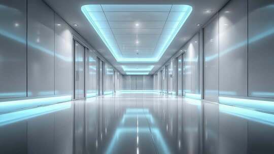 未来科技感走廊呈现极简主义风格