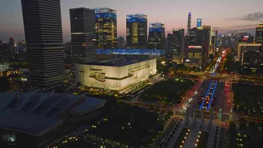 上海博物馆东馆夜晚夜景上海浦东建筑航拍