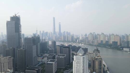 上海南浦大桥车流黄浦江全景特写4K航拍