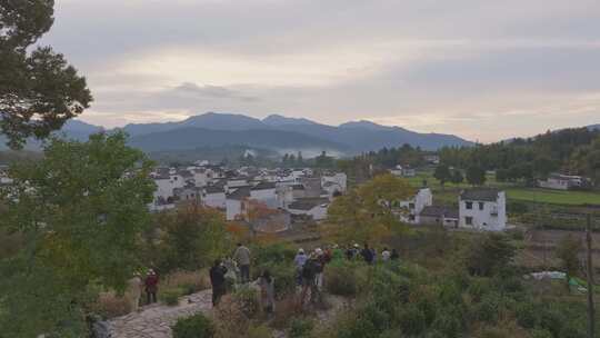 安徽卢村皖南秋色徽派建筑村落