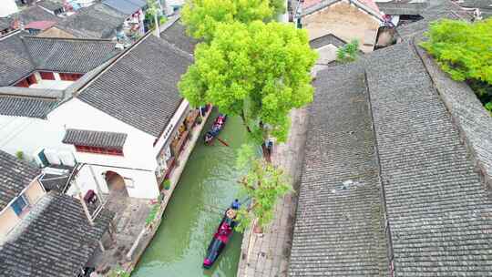 绍兴安昌古镇风景航拍