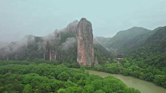 航拍丽水缙云仙都景区自然风光