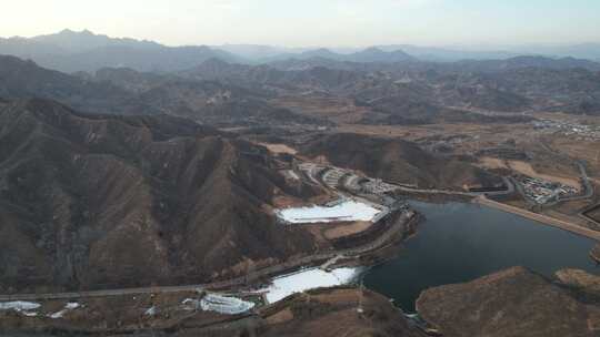 航拍 山川 河流 太行山脉