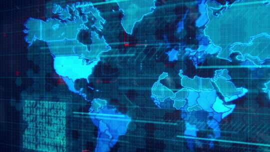 蓝色科技连线全球地图智能互联未来科技全息