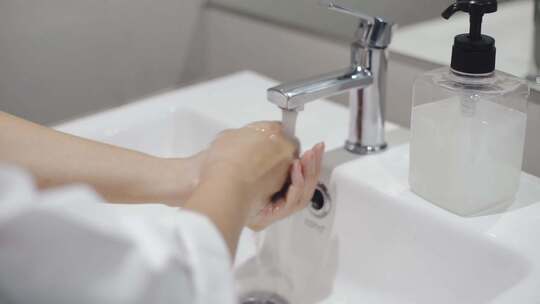 正在洗手池洗手视频素材模板下载