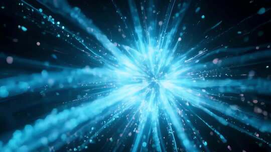 蓝色粒子光线放射特效素材