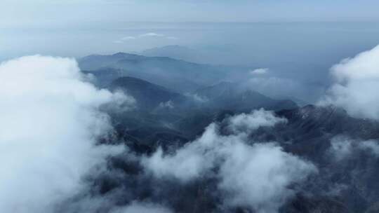 河南南阳五朵山云海航拍