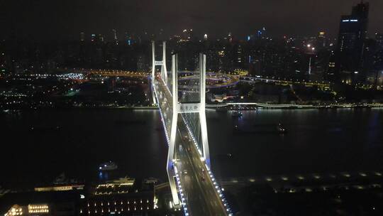 上海南浦大桥夜景4K航拍