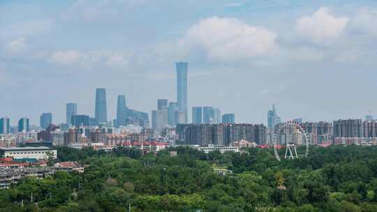 北京城市风景摩天轮与CBD