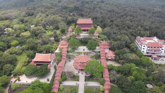 航拍福建泉州少林寺著名旅游景点