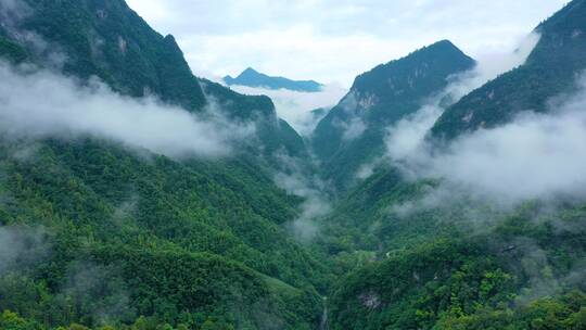 4K航拍壶瓶山山区迷雾缭绕