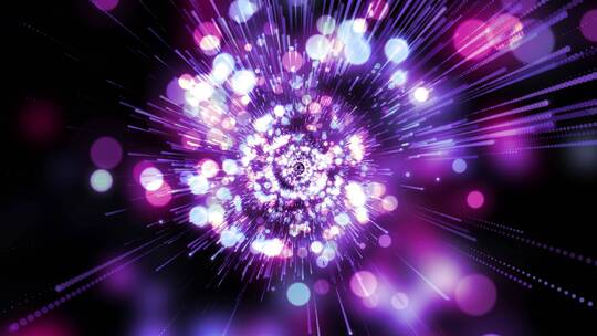 紫色唯美浪漫放射粒子星空背景视频素材模板下载