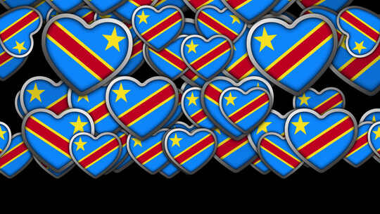 心形刚果民主共和国国旗