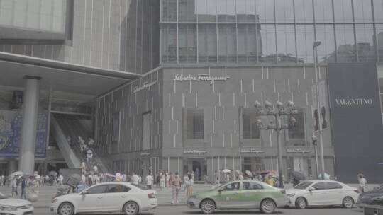 城市市中心商业区商场一角视频素材模板下载