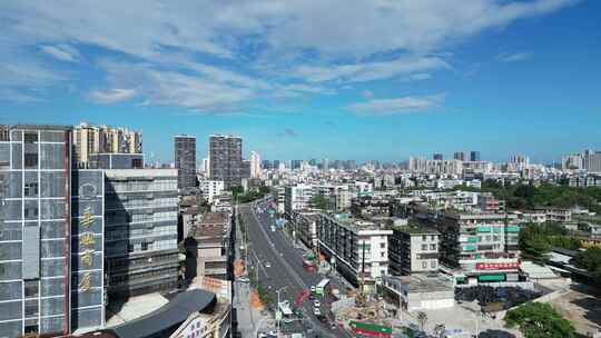 航拍汕头城市风光汕头大景