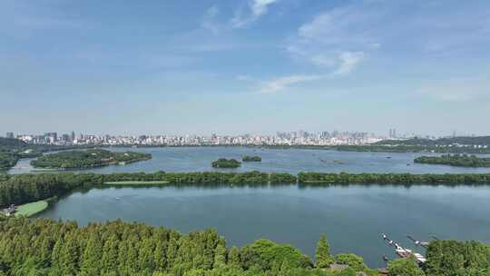 杭州西湖大景航拍