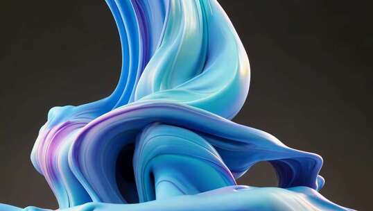 蓝色抽象流体3D渲染素材