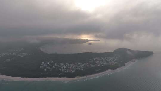 涠洲岛日出航拍视频素材模板下载