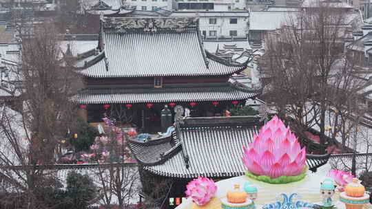 南京秦淮河夫子庙雪景