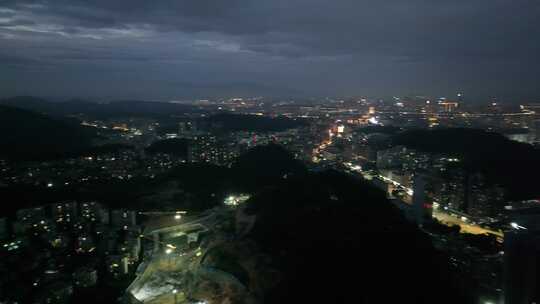 广东惠州夜景航拍视频素材模板下载