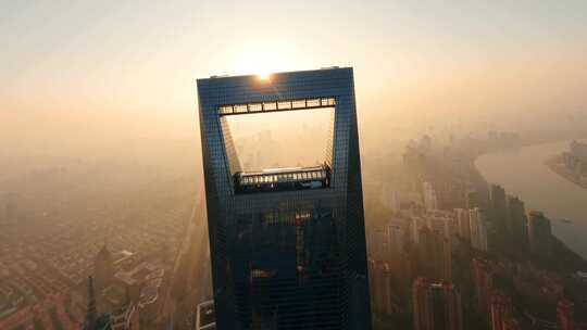 上海陆家嘴城市摩天大楼fpv运镜视角视频素材模板下载
