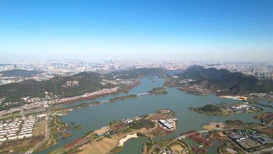 杭州湘湖风景航拍