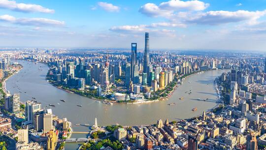 2024年4K大气航拍上海地标延时合集