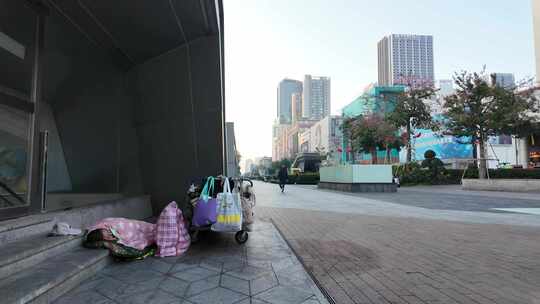 街头 流浪汉 生活 艰难 流浪