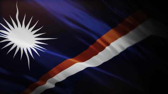 马绍尔群岛国旗挥舞-4K视频素材模板下载