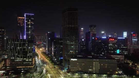 深圳南山区高新园日落夜景