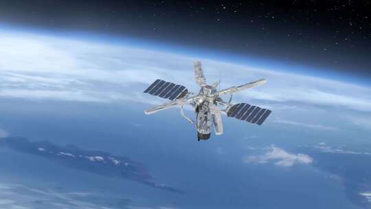 4K-卫星飞过地球视频素材模板下载