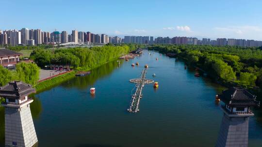 西安汉城湖景区视频素材模板下载