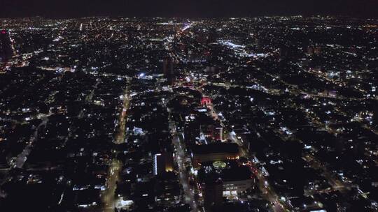 空中的城市灯光