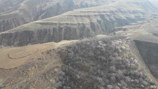 山西农村黄土高原地貌特征航拍