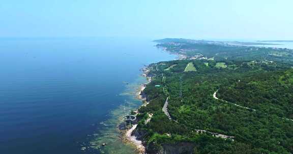 养马岛渔村海边风景航拍