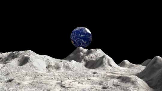 在月球表面看地球