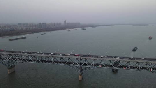 南京长江大桥4K航拍原素材