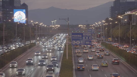 夜景车流 城市夜晚 城市车流