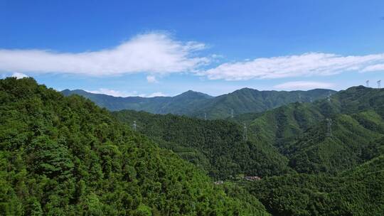 航拍浏阳大围山山脉山谷森林村落xd