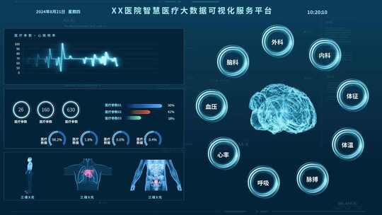 科技医疗智慧医疗面板展示