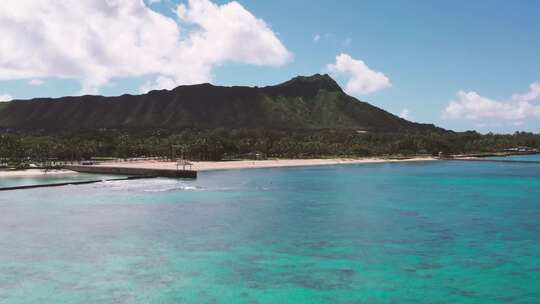 海滩蓝美国火山