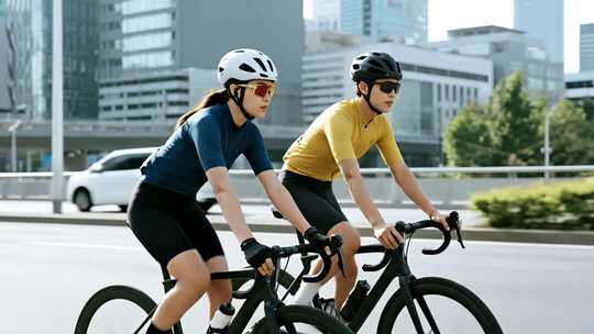 城市骑行低碳出行生活方式视频