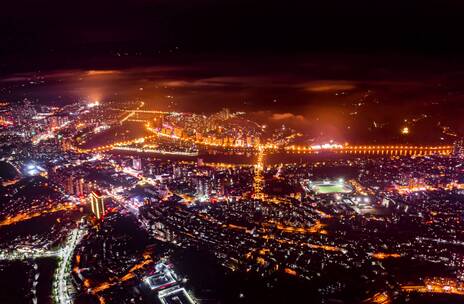 湖北宜昌航拍延时 夜景延时 延时