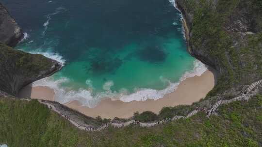 HDR印尼佩尼达岛精灵坠崖自然风光航拍视频素材模板下载