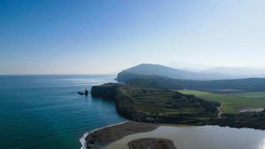 欧洲航空影视素材的希腊的海岸美景